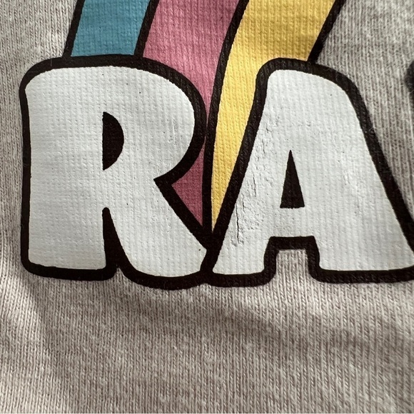 Fox Rainbow Baby Cropped T Shirt, Tan and Brown Sz 16, fits like a S/M - Picture 4 of 5